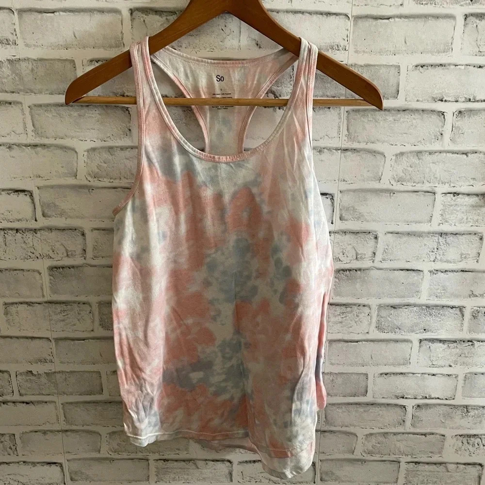 Women’s SO pastel tie-dye racerback tank top Small